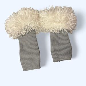 Cozy Gray and Cream leg warmers